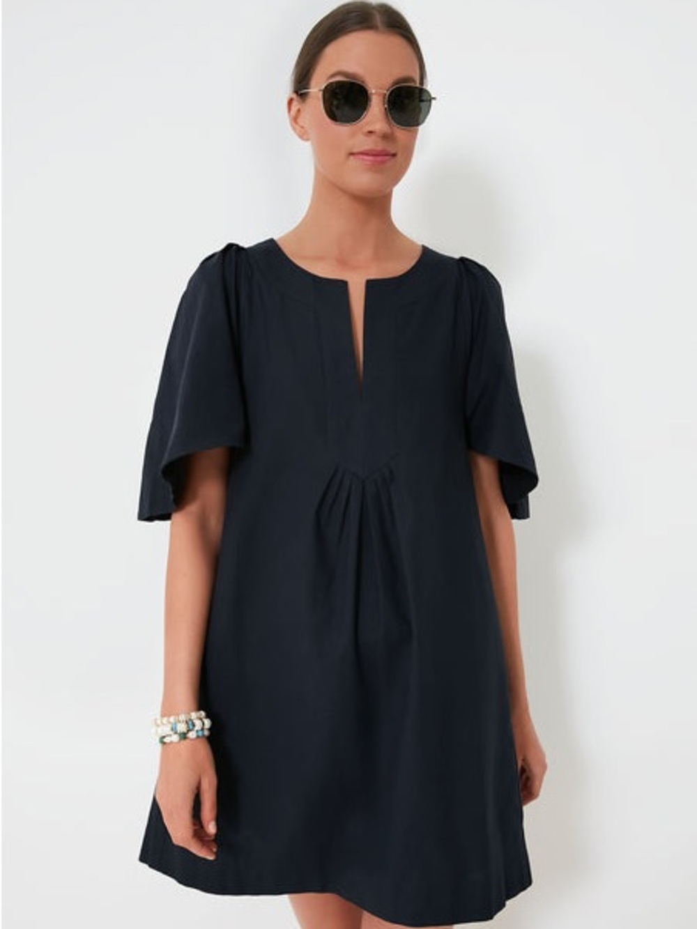 Pomander Place Deep Finley Flutter Sleeve Black Dress Size S
